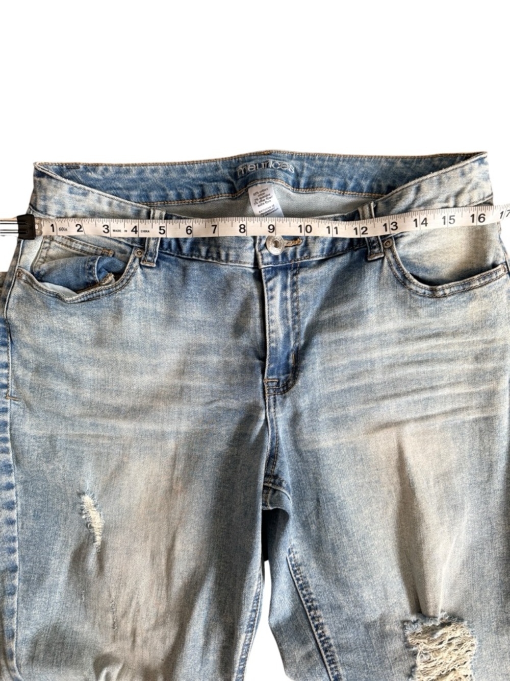 Maurices Distressed Skinny Jeans Size 11/12 Light Wash Mid Rise Stretch - Picture 6 of 8